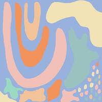 A vibrant and playful abstract composition featuring organic shapes set against a calming blue background. Perfect for modern and contemporary design projects vector