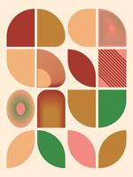 A vibrant collection of geometric shapes in earthy tones and green, featuring semi-circles, quarter circles, and abstract patterns. Ideal for contemporary design and decor vector