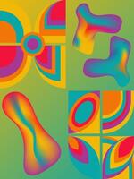 A bold and eye-catching abstract art piece featuring vibrant organic shapes in a playful composition. Perfect for adding a touch of modern and contemporary style to any design project vector