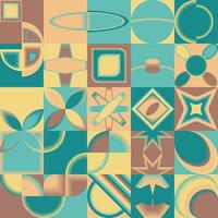 Geometric shapes in turquoise, brown, and yellow. Suitable for backgrounds, graphic design projects, prints, and modern art concepts. vector