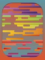 This vibrant abstract image features a layered pattern of rounded, elongated shapes in various colors including purple, pink, green, yellow, orange, and red vector