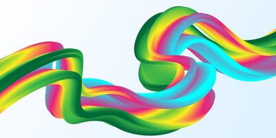 colorful and blended gradient wavy fluid abstract background vector