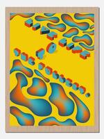 Vibrant yellow background with 3D text Live to the fullest surrounded by blue and orange shapes. Energetic, inspirational design for banners. vector