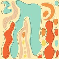 A vibrant and playful abstract composition featuring organic shapes set against a warm yellow background. Perfect for modern and contemporary design projects. vector