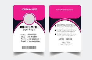 professional id card design template. Modern and clean business id card template. with red color. corporate modern business id card design template. Company employee id card template. vector