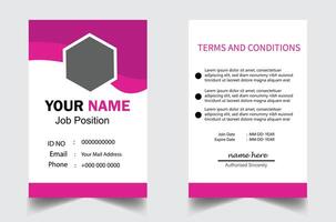 Multipurpose red ID card design template vector