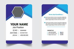 professional id card design template. Modern and clean business id card template. with blue color. corporate modern business id card design template. Company employee id card template. vector