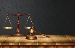 Law and Justice Background with Scales and Gavel vector
