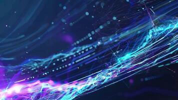 Vibrant abstract light trails in blue and purple, creating a dynamic and energetic atmosphere for modern digital themes. video