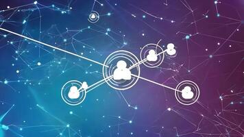 This digital illustration showcases a network of connections, representing communication and information flow in a modern, abstract manner. video