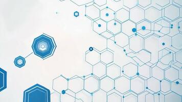 Abstract technology background featuring interconnected hexagons and lines in blue tones, perfect for digital themes. video