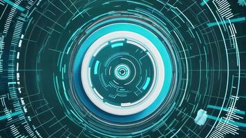 Futuristic digital composition featuring circular patterns and gears, ideal for technology and innovation themes. video