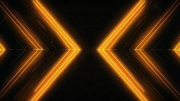 Dynamic neon arrows illuminated with vibrant orange light, creating a striking visual effect against a dark background. video
