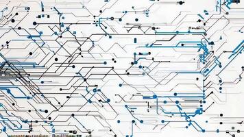 Abstract blue circuit pattern with complex lines and nodes, symbolizing technology and connectivity in a modern design. video
