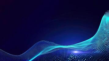 A visually striking abstract wave pattern featuring vibrant blue tones against a dark backdrop, representing technology and innovation. video
