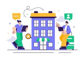 Hotel Review Rating System Illustration with Customer Feedback in a Flat Style vector