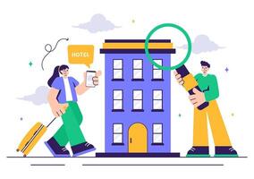 Hotel Customer Experience and Satisfaction Rating in Flat Style vector
