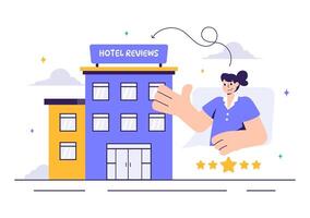 User Satisfaction and Hotel Rating Service Illustration in Cartoon Style vector