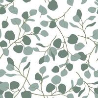 Eucalyptus seamless pattern. Eucalyptus branches and leaves. Abstract seamless pattern on a white background. background for wedding invitations, wallpapers, covers. vector