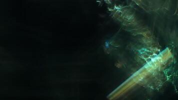 Abstract close up of a green light flares in the dark. video