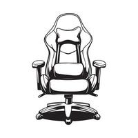 Black and white Gaming Chair stock Images. Black and white of a Gaming Chair Image isolated on white background vector