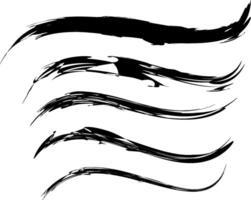 a set of five different brush strokes vector