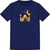 A t - shirt with a mosque and crescent moon vector