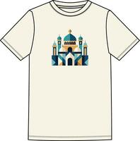 A t - shirt with a mosque on it vector