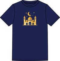 A t - shirt with a mosque and crescent moon vector