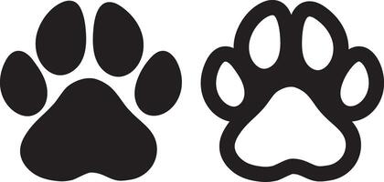 Dog paw print icons with white background for pet apps and animal websites vector