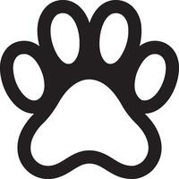 Simple dog paw print flat icon design for animal apps and online platforms vector