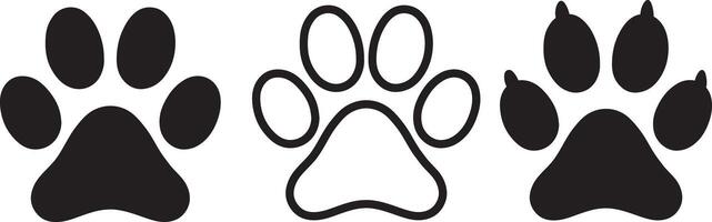 Diverse Animal Paw Print Art Collection for Creative Design Projects vector