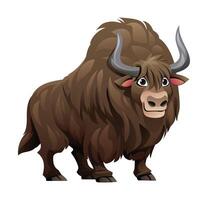 Yak cartoon illustration isolated on white background vector