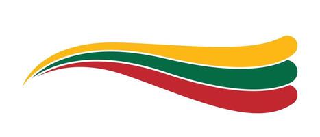 The flag of Lithuania is shown in a red, yellow and green color scheme vector