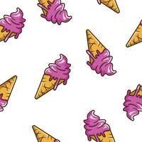 ice cream seamless pattern with purple ice cream cones seamless pattern background vector