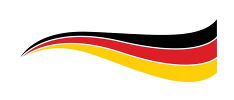 The wavy flag of Germany is shown in black, yellow and red vector