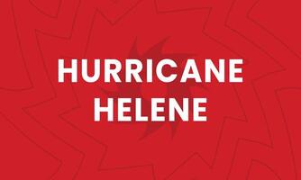Hurricane Helene alert sign - red background vector