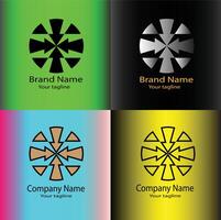 Simple abstract logo for company with square concentric shape. vector