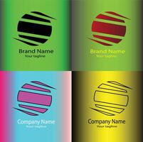 This sleek, modern logo with a layered, spherical, layered horizon design vector