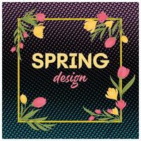 Spring wedding invitation. Colorful floral background. Spring Flourishing concept. Flat illustration. vector