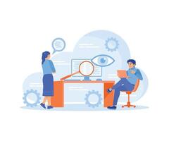 Online services on data encryption. Flat illustration. vector