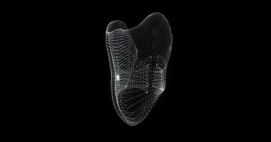 Hologram representation screen 3d of abdominal human muscle - loop video