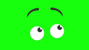 Eyes Looking Left And Right On Greenscreen Background 2D Cartoon Animation video