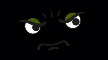 Angry Eyes Looking Left And Right On Alpha Channel 2D Cartoon Animation video