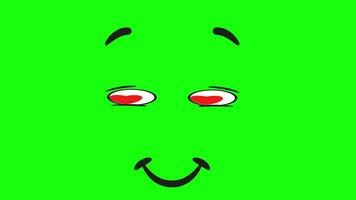 Heart Eyes Looking Left And Right On Greenscreen Background 2D Cartoon Animation video