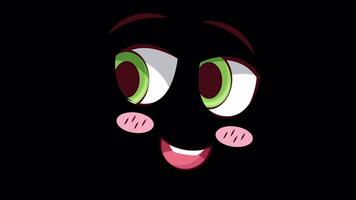 Happy Eyes Looking Left And Right On Alpha Channel 2D Cartoon Animation video