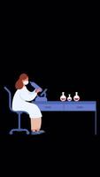 Doctor Working In Laboratory Doing Research With Microscope On Vertical On Alpha Channel 2D Cartoon Animation video