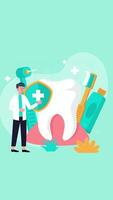 Dentist Talks About Protecting Your Teeth On Vertical 2D Cartoon Animation video