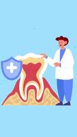 Dentist Talks About Protecting Your Teeth On Vertical 2D Cartoon Animation video