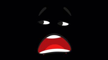 Surprised Eyes Looking Left And Right On Alpha Channel 2D Cartoon Animation video